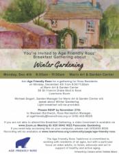 Flyer containing information about Winter Gardening event